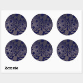 Custom Blue Silver Mod Grote ronde Stickers (Vel)
