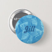 Custom Blue Stain Glass Button (Voorkant /achterkant)