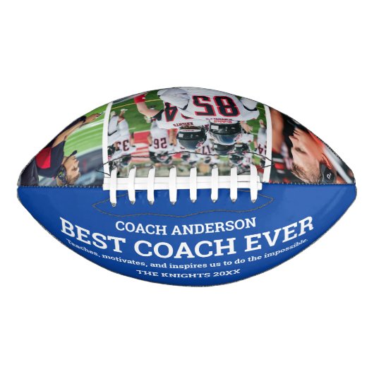 Custom Blue Team Beste coach Ever Fotocollage American Football (Voorkant)
