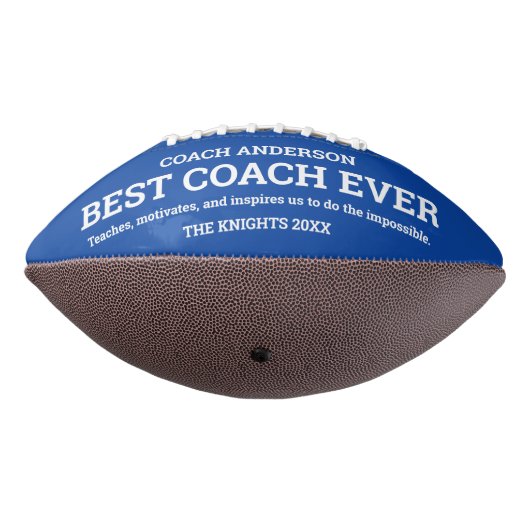 Custom Blue Team Beste coach Ever Fotocollage American Football (Gedraaid 270)