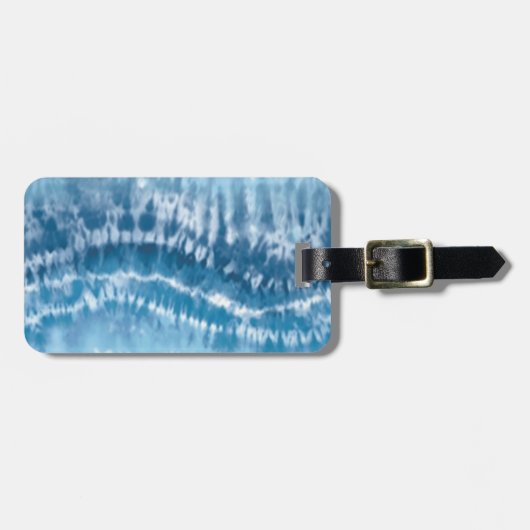 Custom Blue Tie Dye Bagagelabel (Voorkant horizontaal)
