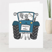 Custom Blue Tractor Country Barn Rustieke bruiloft Kaart (Voorkant)