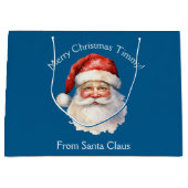 Custom Blue van Santa Claus Kinder Kerst Groot Cadeauzakje (Voorkant)