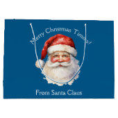 Custom Blue van Santa Claus Kinder Kerst Groot Cadeauzakje (Achterkant)