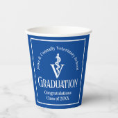 Custom Blue Veterinary School Afstudeerfeest Papieren Bekers (Voorkant)