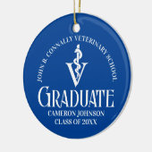 Custom Blue Veterinary School Afstuderen Gift Keramisch Ornament (Links)