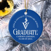 Custom Blue Veterinary School Afstuderen Gift Keramisch Ornament
