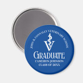 Custom Blue Veterinary School Afstuderen Magneet (Voorkant / Achterkant)
