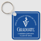Custom Blue Veterinary School Afstuderen Sleutelhanger (Voorkant)
