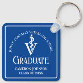 Custom Blue Veterinary School Afstuderen Sleutelhanger (Achterkant)