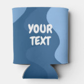 CUSTOM Blue Waves Curves Cute Colorful Striped Blikjeskoeler (Achterkant)