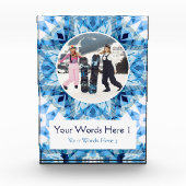 Custom Blue White Christmas Decor Gift Fotoblokken (Voorkant)