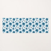 Custom Blue White Daisy Floral Pattern Yogamat (Achterkant (horizontaal))