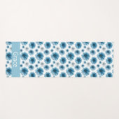 Custom Blue White Daisy Floral Pattern Yogamat (Voorkant (horizontaal))