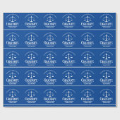 Custom Blue White Law School Afstudeerfeest Cadeaupapier (Vlak)