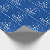 Custom Blue White Law School Afstudeerfeest Cadeaupapier (Hoek)