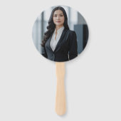 Custom Blue White Law School Afstudeerfeest Handwaaier (Achterkant)