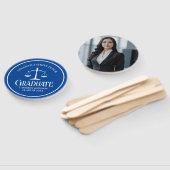 Custom Blue White Law School Afstudeerfeest Handwaaier (Niet-gemonteerd)