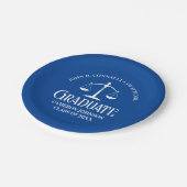 Custom Blue White Law School Afstudeerfeest Papieren Bordje (Gekanteld)