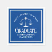 Custom Blue White Law School Afstudeerfeest Servet (Voorkant)