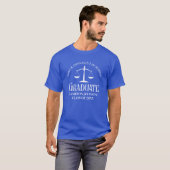 Custom Blue White Law School Afstuderen T-shirt (Voorkant volledig)