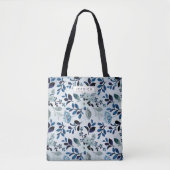 Custom Blue Wildflower Tote Bag (Voorkant)