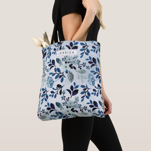 Custom Blue Wildflower Tote Bag (Dichtbij)