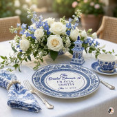 Custom Blue Willow Bridal Shower Personalized Chin Papieren Bordje