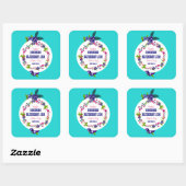 Custom·Blueberry Jam DIY Inblikken Blauwgroen Vierkante Sticker (Vel)