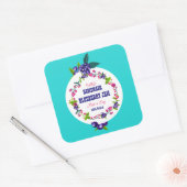 Custom·Blueberry Jam DIY Inblikken Blauwgroen Vierkante Sticker (Envelop)