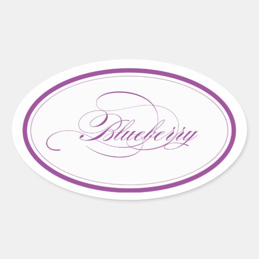 Custom_Blueberry Oval Ovale Sticker (Voorkant)