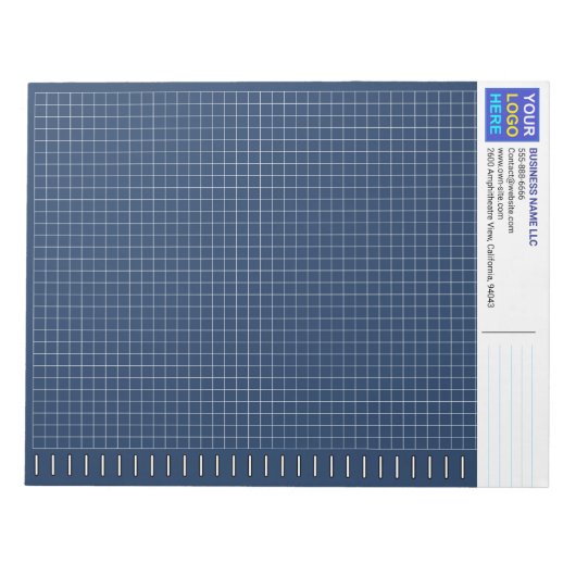 Custom Blueprint Engineering Graph Pad with Logo Notitieblok (Voorkant)