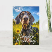 Custom Bluetick Coonhound Verjaardag Kaart (Voorkant)