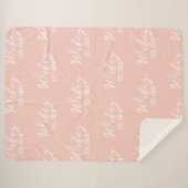 Custom Blush Bride & Groom Blanket, Mrs & Mr Gift Sherpa Deken (Voorkant (horizontaal))