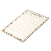 Custom Blush Floral Monthly Calendar Notepad Notitieblok (Schuin)