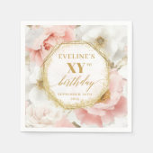 Custom Blush Gold 80 Verjaardag servetten Boho Chi (Voorkant)