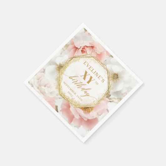 Custom Blush Gold 80 Verjaardag servetten Boho Chi (Hoek)