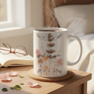 Custom Blush Pink Floral "A GIFT Just For You" Koffiemok