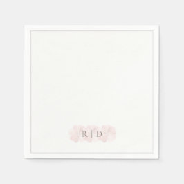 Custom Blush Pink Floral Garden Minimal Wedding  Servet