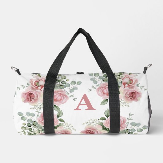 Custom Blush Pink Rose Travellers Monogram Plunjezak (Voorkant)