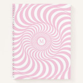 Custom Blush Pink Spiral Monogram Notitieboek (Voorkant)