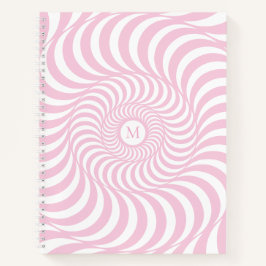 Custom Blush Pink Spiral Monogram Notitieboek