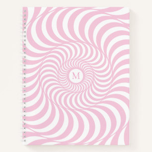 Custom Blush Pink Spiral Monogram Notitieboek