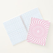 Custom Blush Pink Spiral Monogram Notitieboek (Binnen)