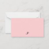 Custom Blush Roze Eenvoudige Sjabloon Modern Monog (Achterkant)
