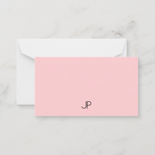 Custom Blush Roze Eenvoudige Sjabloon Modern Monog (Achterkant)