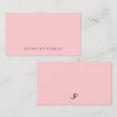 Custom Blush Roze Eenvoudige Sjabloon Modern Monog (Voorkant / Achterkant)