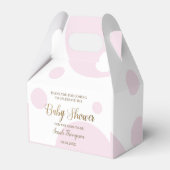 Custom Blush roze en witte baby meisje douche Bedankdoosjes (Achterkant)