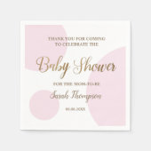 Custom Blush roze en witte baby meisje douche Servet (Voorkant)