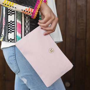 Custom Blush Roze Goud Initiaal l Eenvoudig Minima Etui